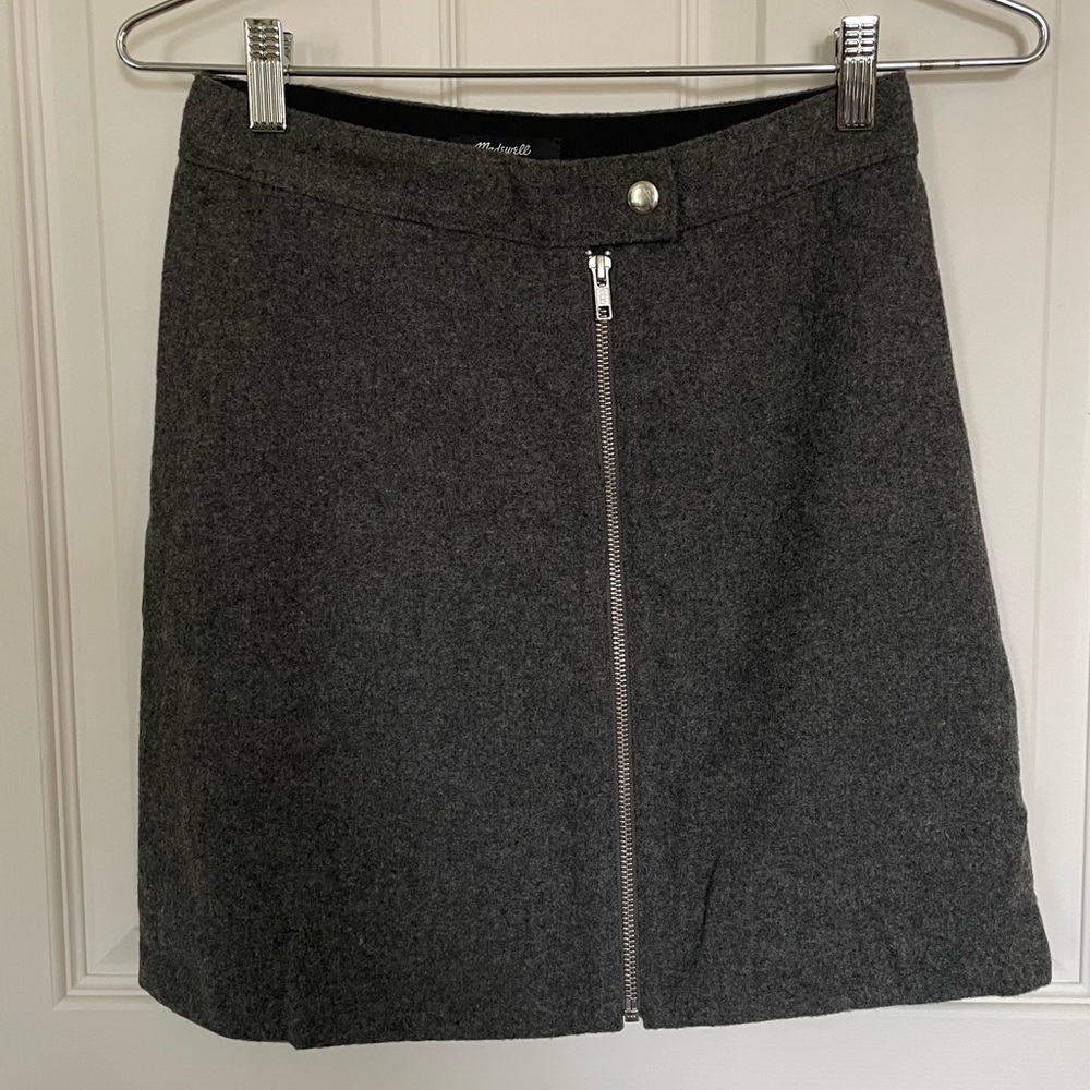 Madewell Women’s Gray Wool Mini Skirt Size 00